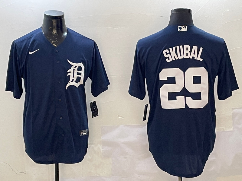 Men's Detroit Tigers Tarik Skubal #29 Navy Jersey